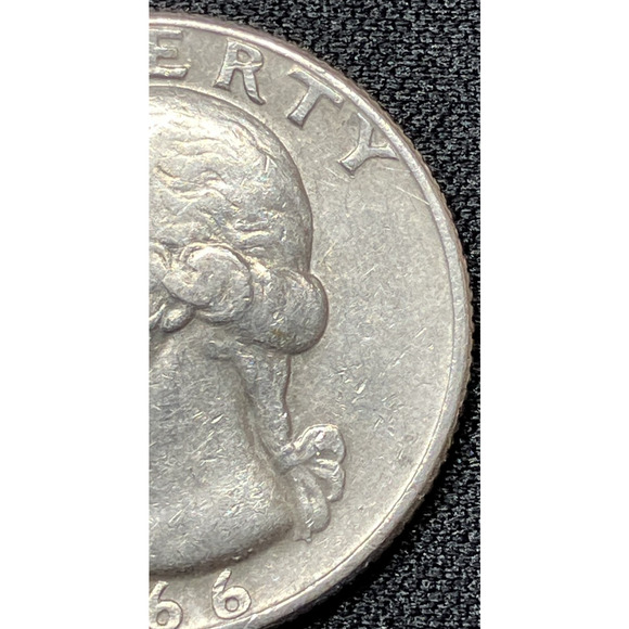 1966 Washington Quarter “Mafia-Strike" Eagle on Reverse & Rim Error on Obverse - Picture 8 of 16